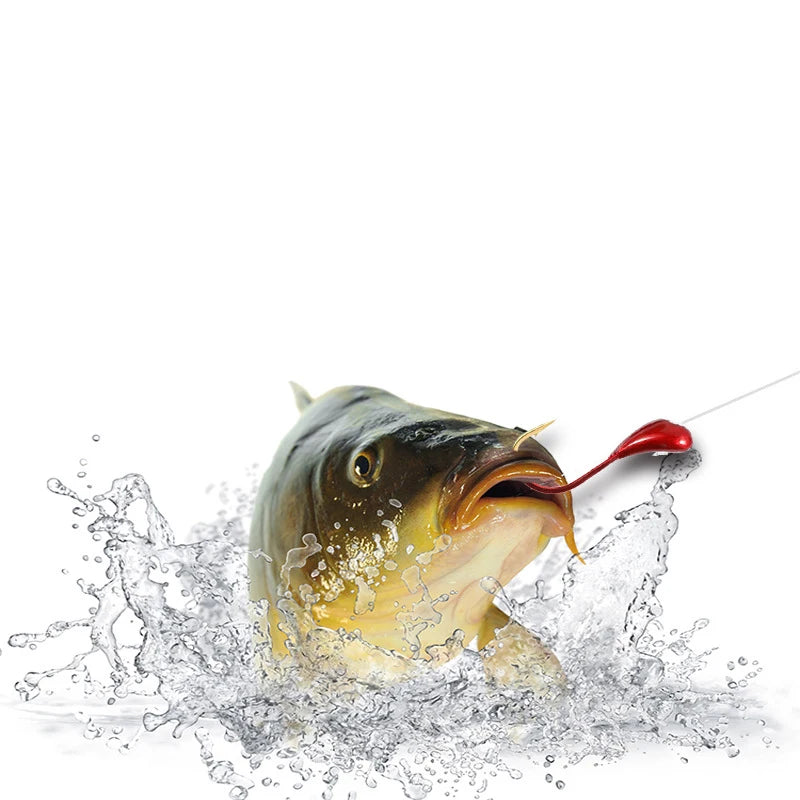 10pcs Ice Fishing Tungsten Jig Japan Hook Ice Lead Head Bait Winter Fishing Hook Red Worm Maggot Fishhook Carp Fishing Tackle