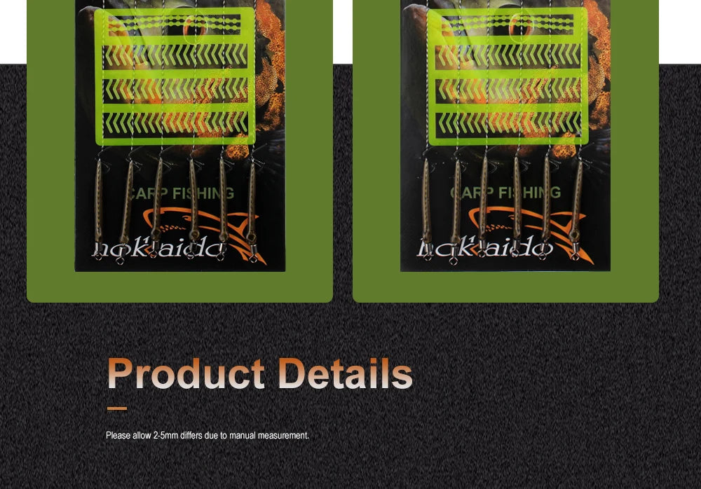 FTK 6Pcs Carp Fishing Hooks Pre tied carp hook hair rig for carp With line Ready Made Boilies Bait Hair Rigs Carp fishing tackle