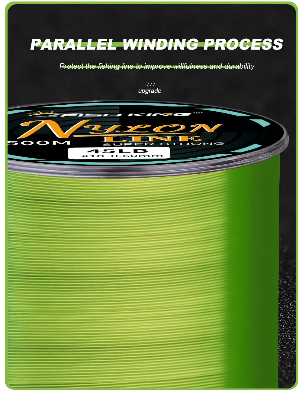 FISH KING Fishing Line Nylon Line Super Strong 300m/500m 4.13-34.32LB Monofilament Line Japan Material Fishline for Carp fishing