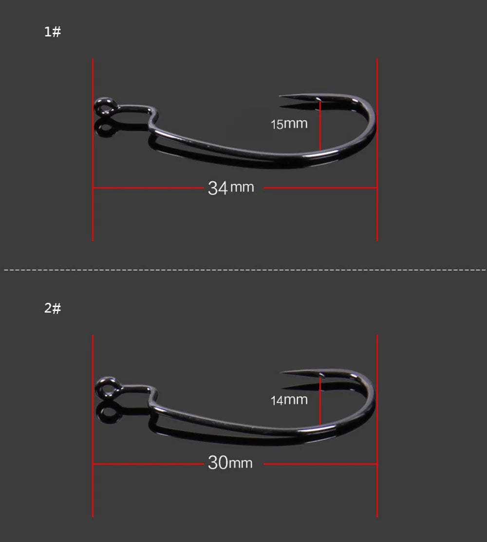 20pcs/lot Wide gap Texas fishing hooks offset fishhook5/0#-6# soft biat lure fishing  anzuelos de pesca mar fishing hook set