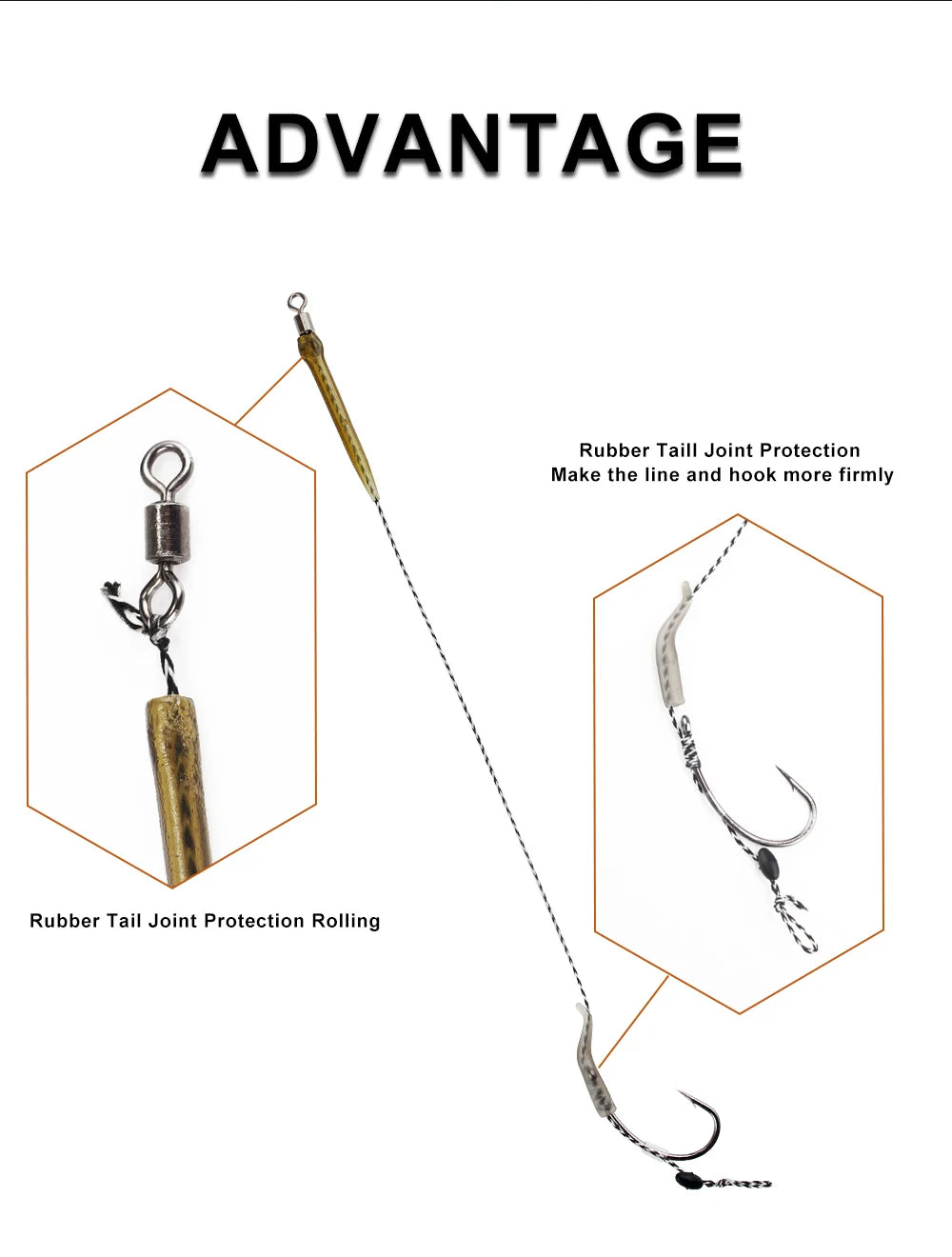 FTK 6Pcs Carp Fishing Hooks Pre tied carp hook hair rig for carp With line Ready Made Boilies Bait Hair Rigs Carp fishing tackle