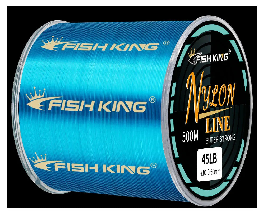 FISH KING Fishing Line Nylon Line Super Strong 300m/500m 4.13-34.32LB Monofilament Line Japan Material Fishline for Carp fishing