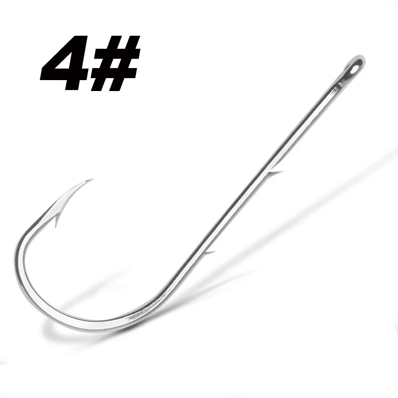 50pcs/lot Long Shank Fishing Hook For Fishing Live Bait With Double Bait Keeper Barbs High Carbon Steel With Anti-rust Fishhooks