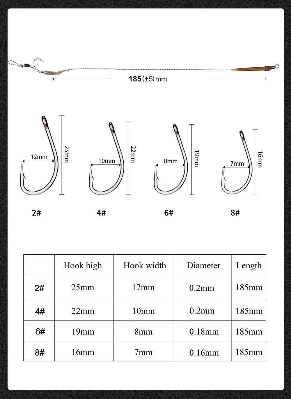 FTK 6Pcs Carp Fishing Hooks Pre tied carp hook hair rig for carp With line Ready Made Boilies Bait Hair Rigs Carp fishing tackle