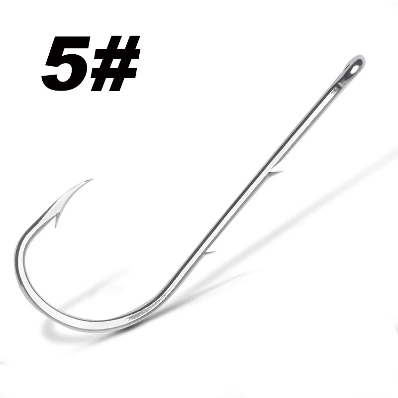 50pcs/lot Long Shank Fishing Hook For Fishing Live Bait With Double Bait Keeper Barbs High Carbon Steel With Anti-rust Fishhooks