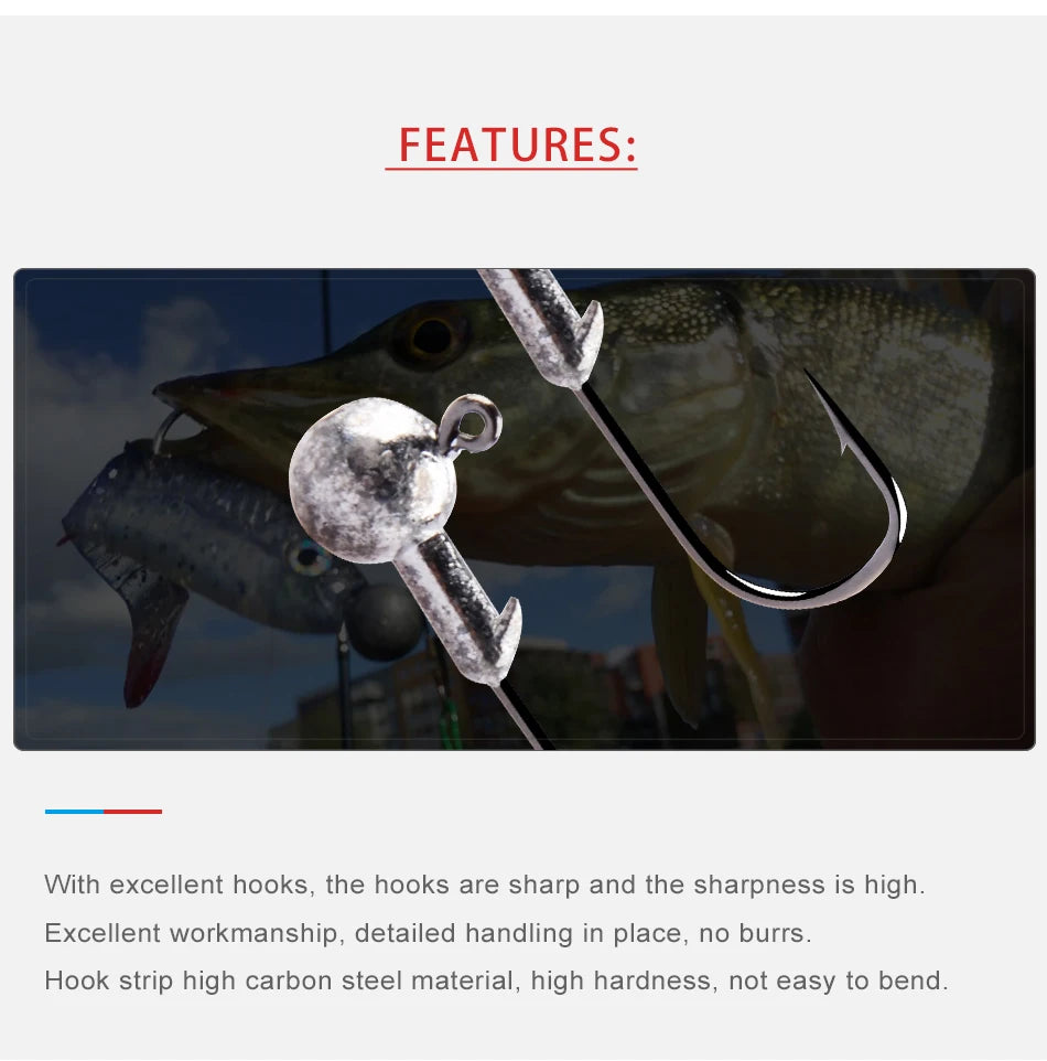 MEREDITH Jig Head 1g 2g 3g 4g 5g 7g 8g 10g 12g 14g 22g Head Hook Jig Fishing Hook Jig Pike Fish Accessories