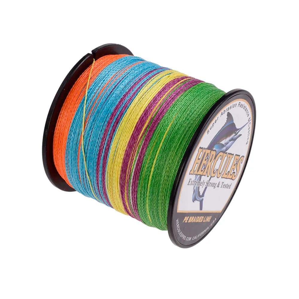 Hercules Fishing Line 300M 4 Strands PE Braided Fishing Line 6-100LB Carp Fishing Cord Peche Fishing Accessories Pesca 13 Colors