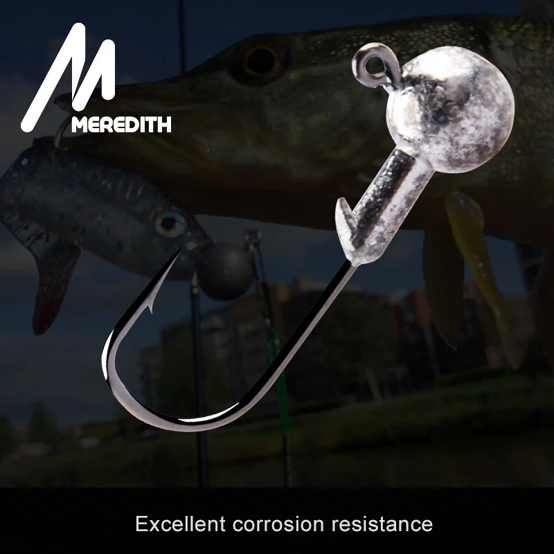 MEREDITH Jig Head 1g 2g 3g 4g 5g 7g 8g 10g 12g 14g 22g Head Hook Jig Fishing Hook Jig Pike Fish Accessories