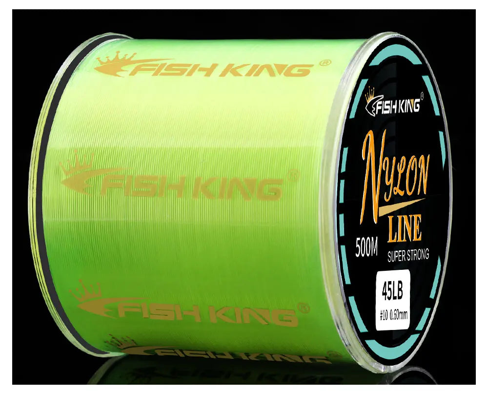 FISH KING Fishing Line Nylon Line Super Strong 300m/500m 4.13-34.32LB Monofilament Line Japan Material Fishline for Carp fishing