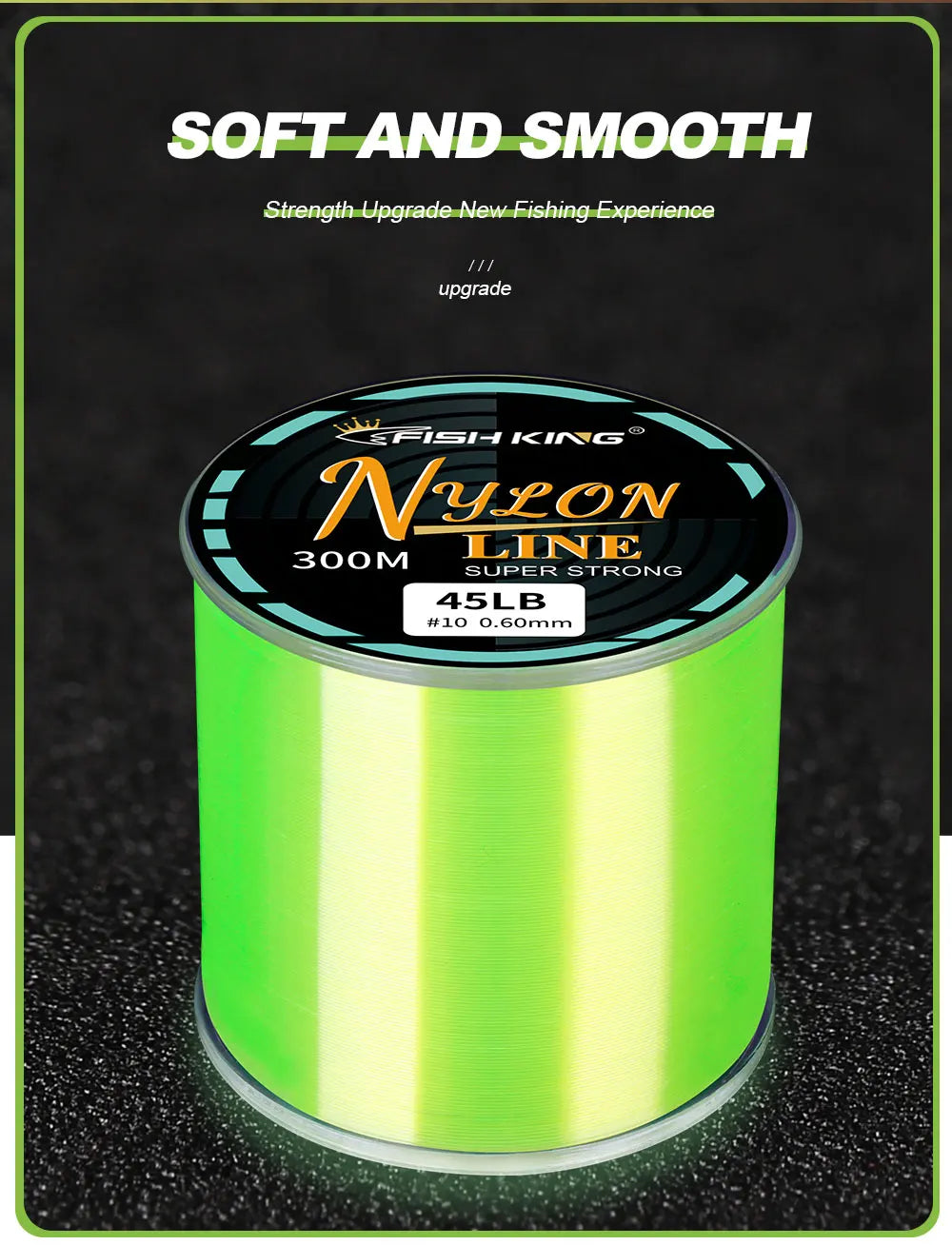 FISH KING Fishing Line Nylon Line Super Strong 300m/500m 4.13-34.32LB Monofilament Line Japan Material Fishline for Carp fishing