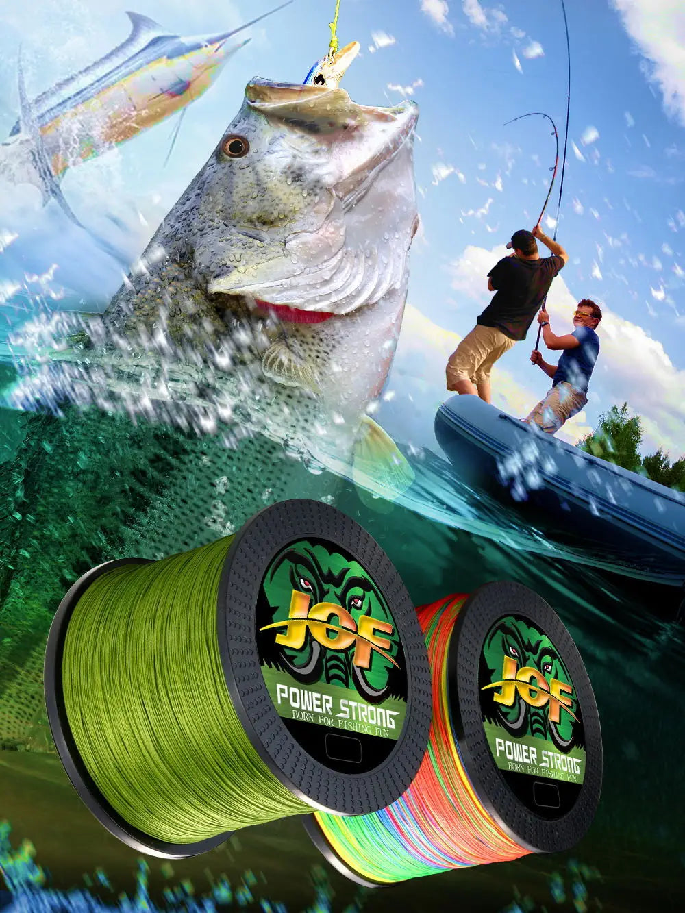 JOF 4 Strands Fishing Line 300/100M Braided PE Fishing Strong Fishing Line Multifilament Durable Fishing Line Tool