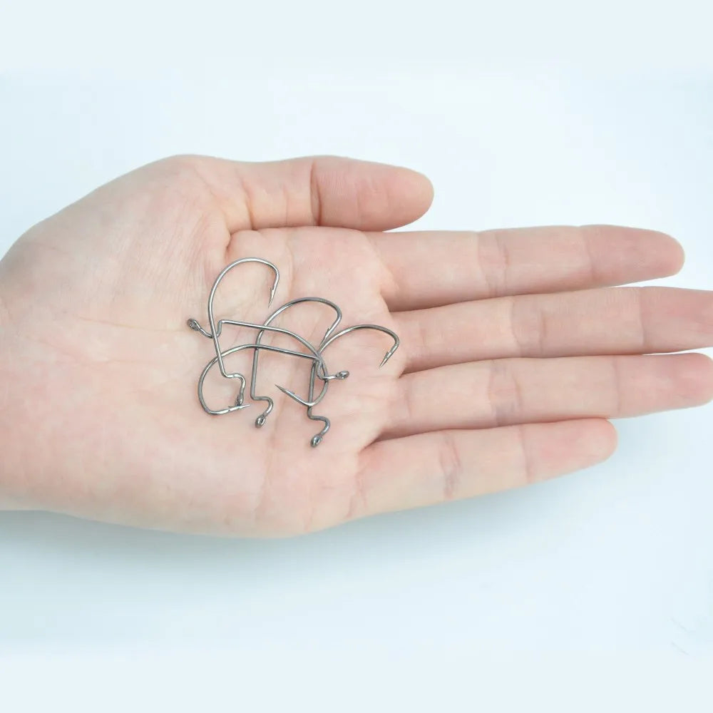 20pcs/lot Wide gap Texas fishing hooks offset fishhook5/0#-6# soft biat lure fishing  anzuelos de pesca mar fishing hook set