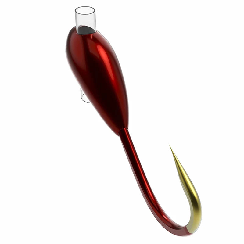 10pcs Ice Fishing Tungsten Jig Japan Hook Ice Lead Head Bait Winter Fishing Hook Red Worm Maggot Fishhook Carp Fishing Tackle