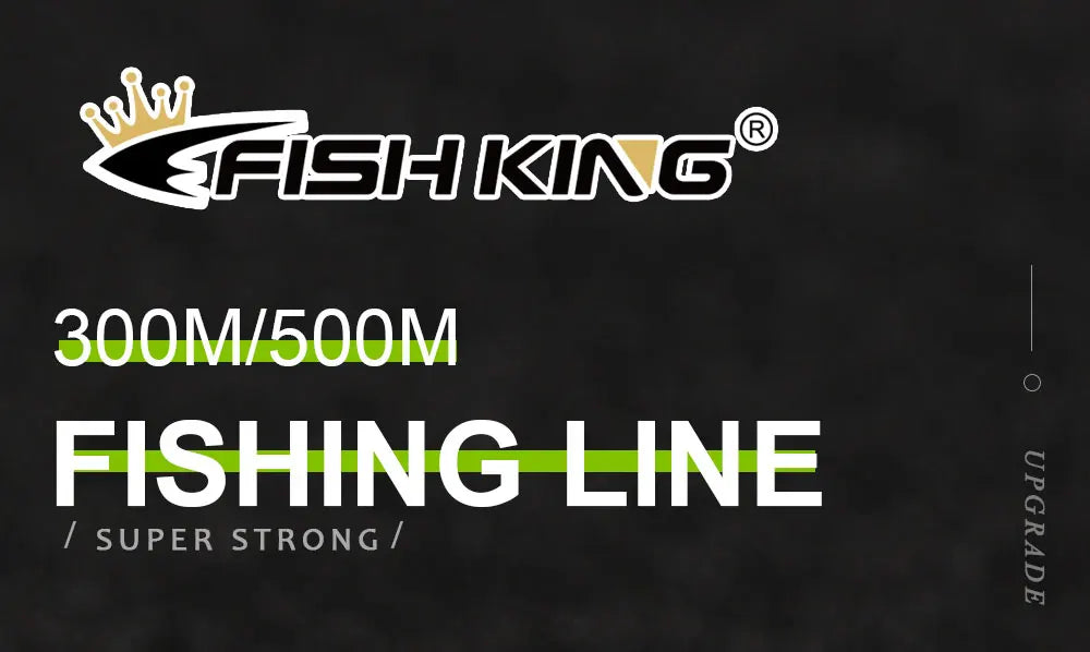 FISH KING Fishing Line Nylon Line Super Strong 300m/500m 4.13-34.32LB Monofilament Line Japan Material Fishline for Carp fishing