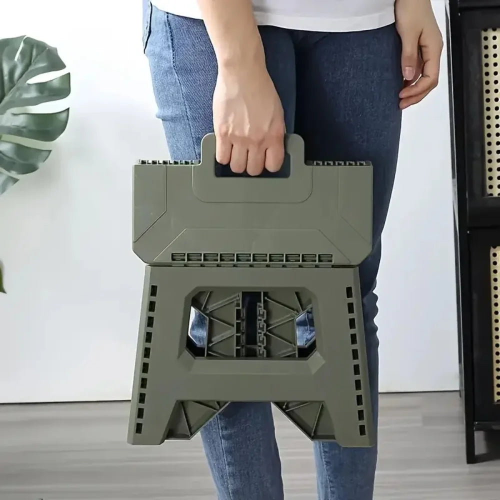 Thickened Folding Stool Outdoor Portable Stool Household Portable Camping Stall Bench Folding Anti-drop Stool Fishing Chair