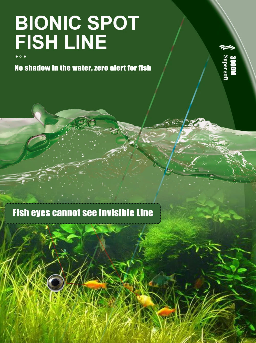 ZUKIBO 3000m Invisible Spotted Fishing Line Japan Super Strong Monofilament Line Fluorocarbon Coated Nylon Fly Sink Line pesca