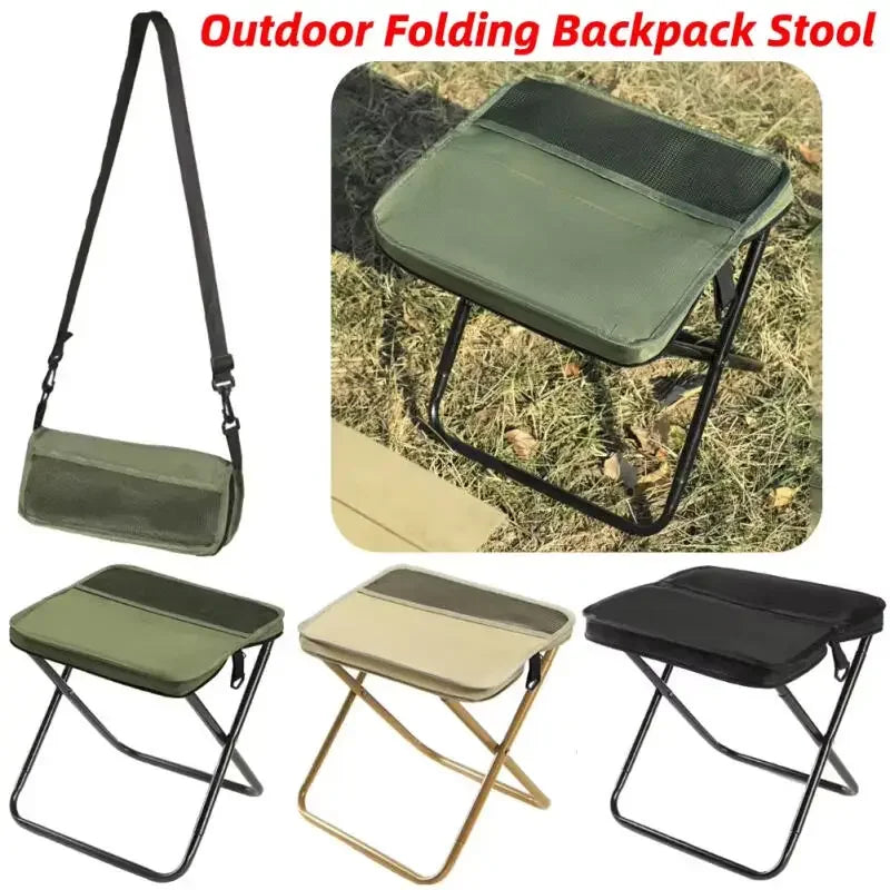 Backpack Fish Stool Portable Foldable Stool with Carry Bag Lightweight Mini Easy Travel Carry Outdoor Picnic Bench Chair