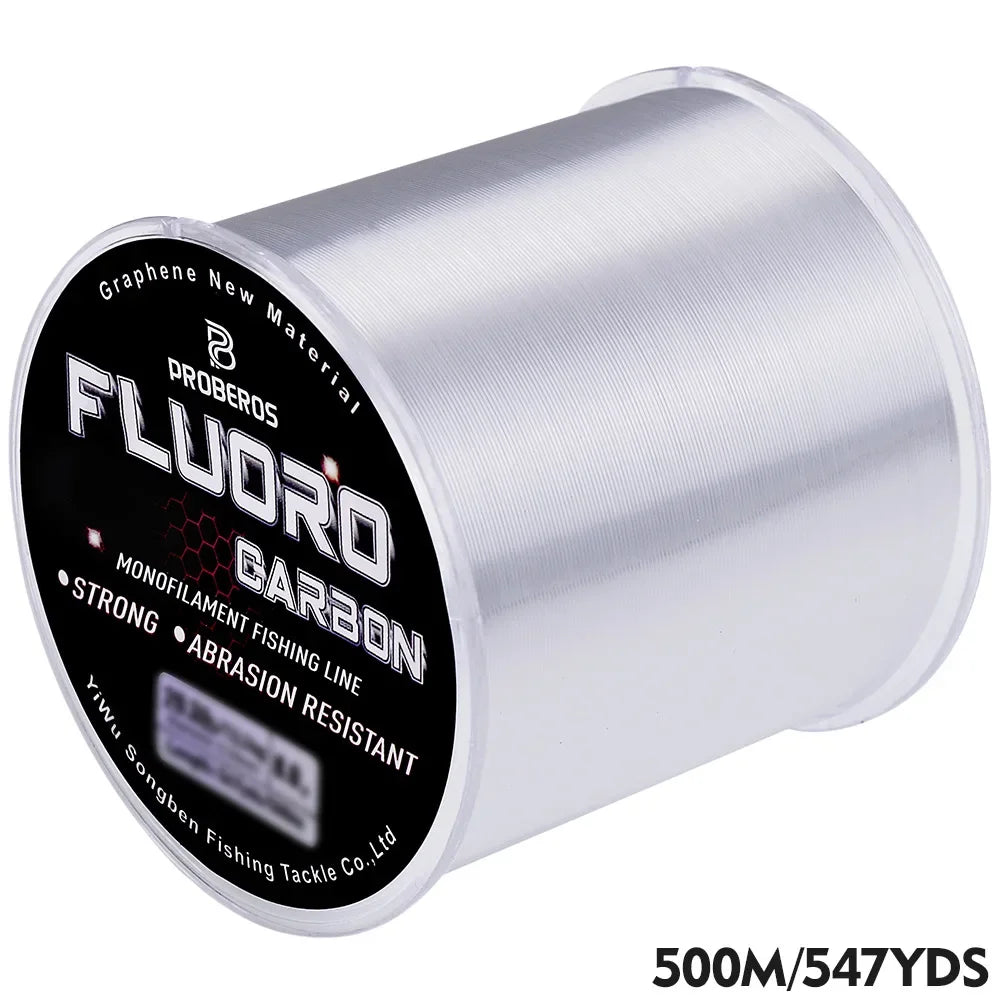100M 300M 500M FluoroCarbon High Abrasion Resistance Anti-Curl Carbon Fiber Coating Monofilament Fishing Line String Cord Wire
