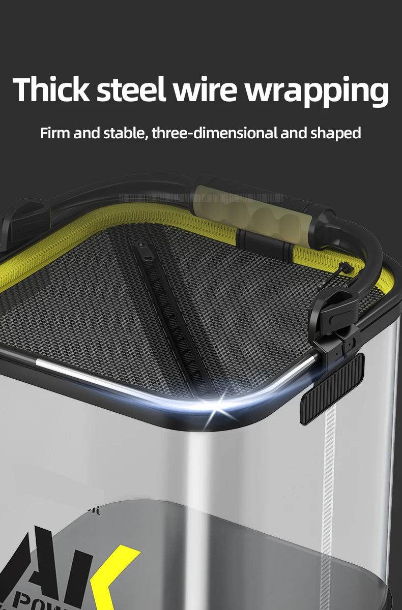 YUZHIYUAN Transparent Fishing Bucket Foldable Multifunctional Live Fish Container Fish Protection Bucket