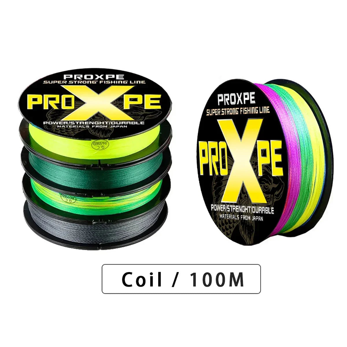 PROXPE 4 Strands Multifilament Braideds PE Fishing Line 100M 300M 500M Japan Smooth Carp Wire Pesca Strong 4X Weave Lines
