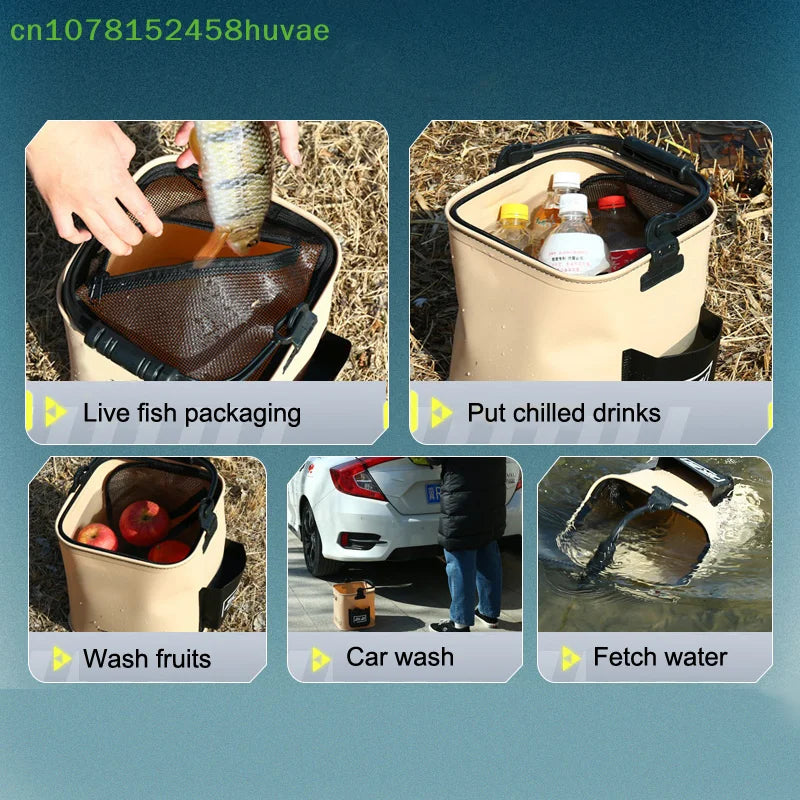 1 Pc Fishing Bucket Fishing Lure Wild Fishing Folding Multifunctional Portable Fish Guard Fish Bucket Portable Outdoor Fish Box