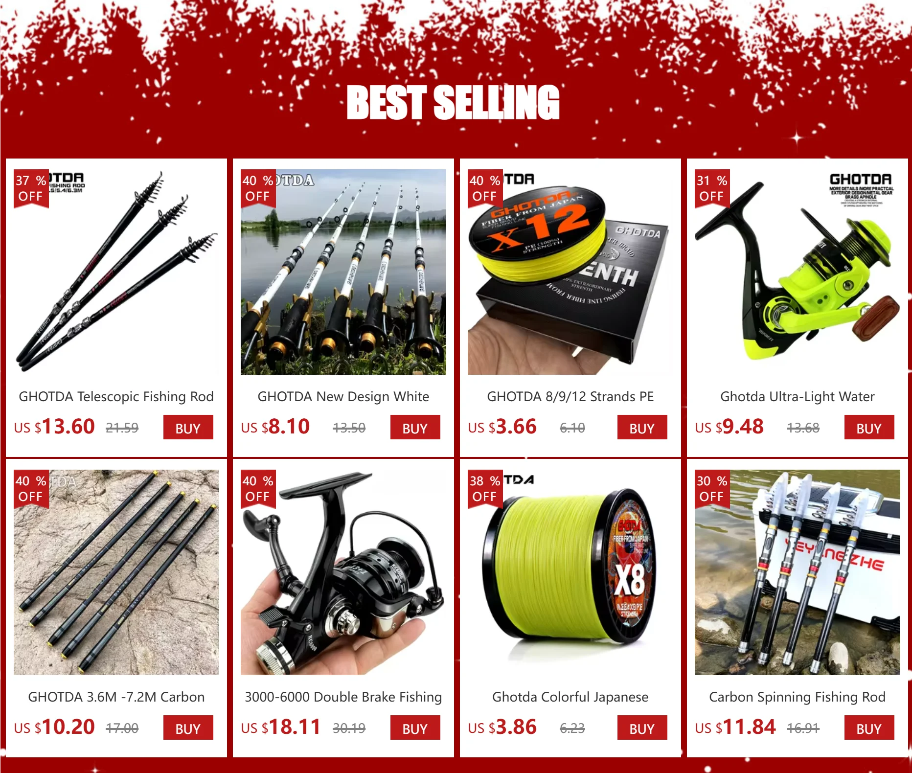 GHOTDA Braided Fishing Line 4 Strands 300M Spinning PE Multifilamento Japa Carp Fly Sea Saltwater Weave Extreme Strong X4 Pesca