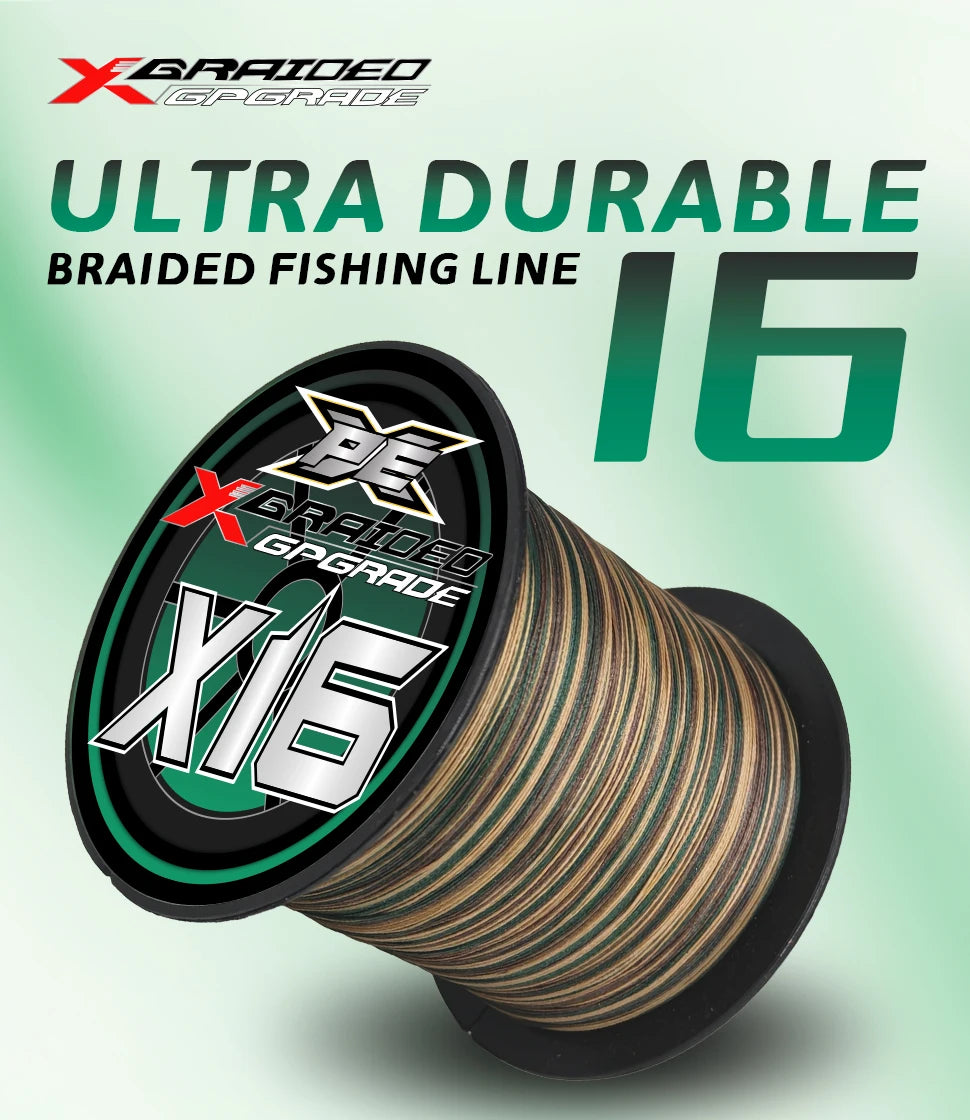 YGKX Fishing Lines X16 Strands Braided PE Line 300/500M Japan Smooth Multifilament Line Carp Fly Fishing Wire Strong 16X Weave