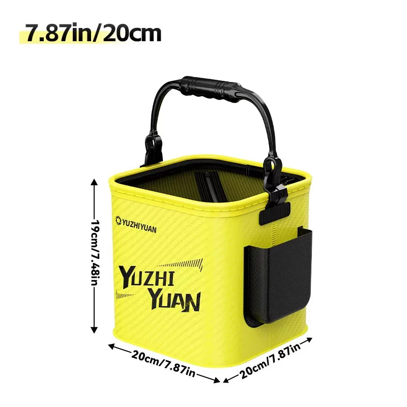 YUZHIYUAN Portable Foldable Live Fish Bucket for Freshwater And Saltwater Fishing Gear Storage