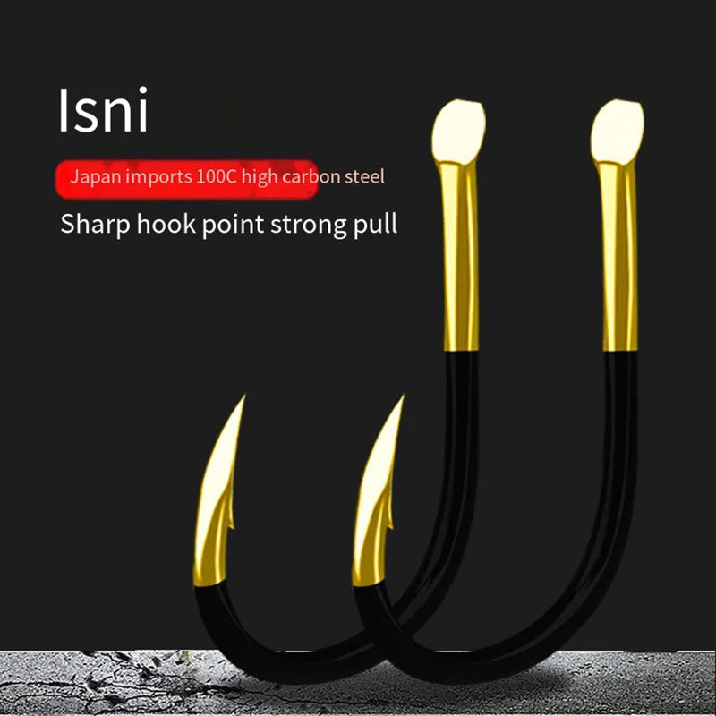 50pcs Fishing Hook Single Fishhook Supplies Lures Carp Fishing Tackle Barbed Colored Tungsten Alloy Fishing Accessories