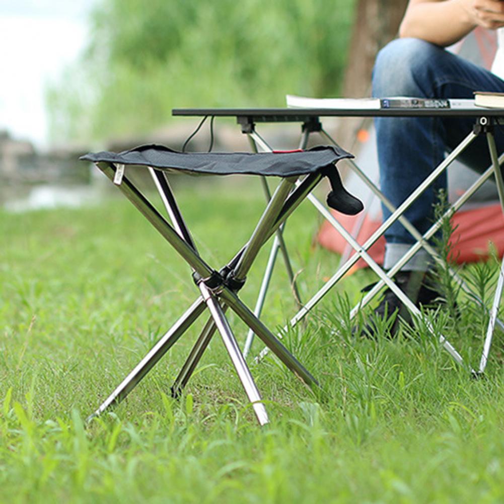 4-legged with Storage Bag Mini Stainless Steel Chair Outdoor Aluminium Alloy Portable Folding Fishing Chair Picnic Camping Stool