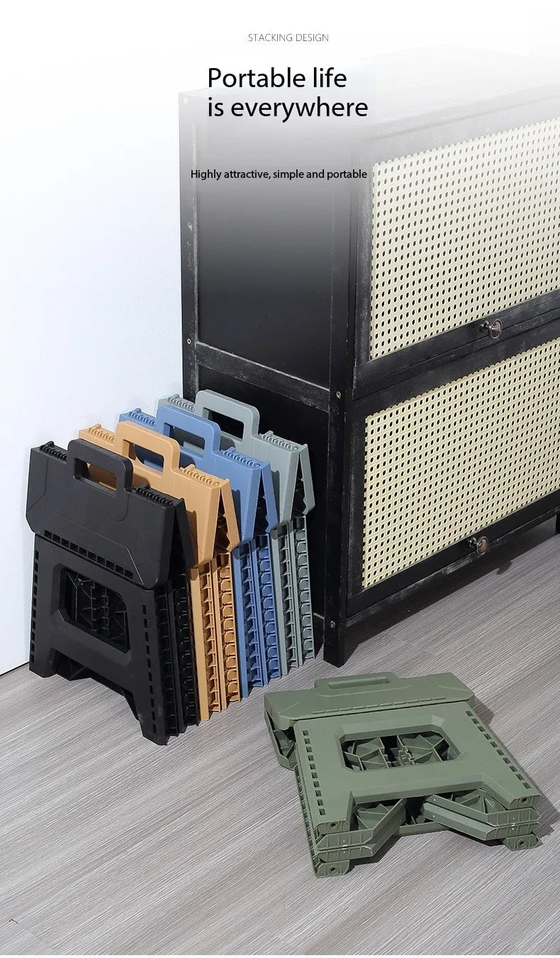 Thickened Folding Stool Outdoor Portable Stool Household Portable Camping Stall Bench Folding Anti-drop Stool Fishing Chair