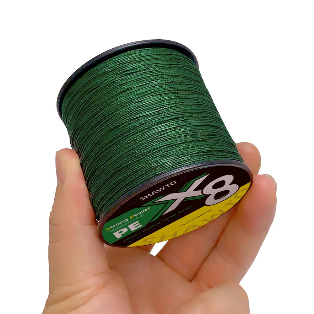 Shawto X8 Strong 300M 1000M 8 Strand Weaves PE Braided Fishing Line Multifilament 8 Braid Wire 10LB 20LB 30LB 50LB 100LB 150LB