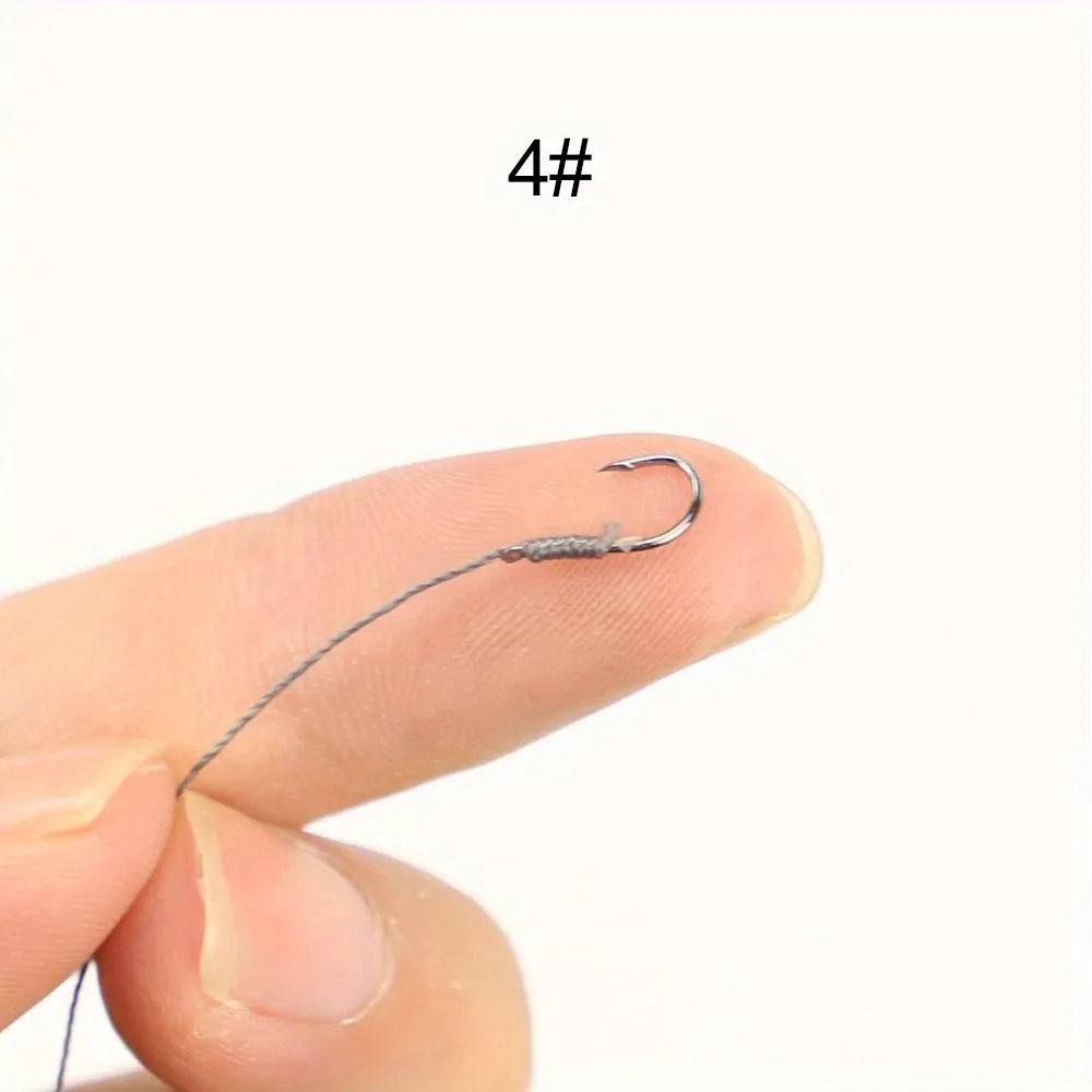 Ackibbik 50pcs Small Size Fishing Hooks With PE Line 3#-12# Pre Tied Fishing Hooks String Hook Sub-line Hook for Carp Fishing