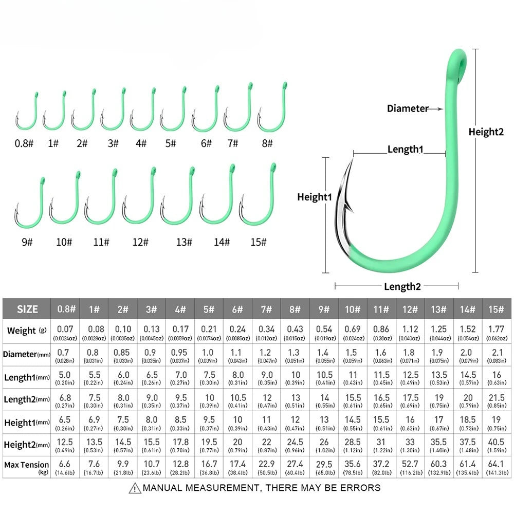 10pcs Lure Sea Fishing Barb Hook Luminous Crooked Mouth Triangular Tooth Fish Hook Sea Fishing Hook