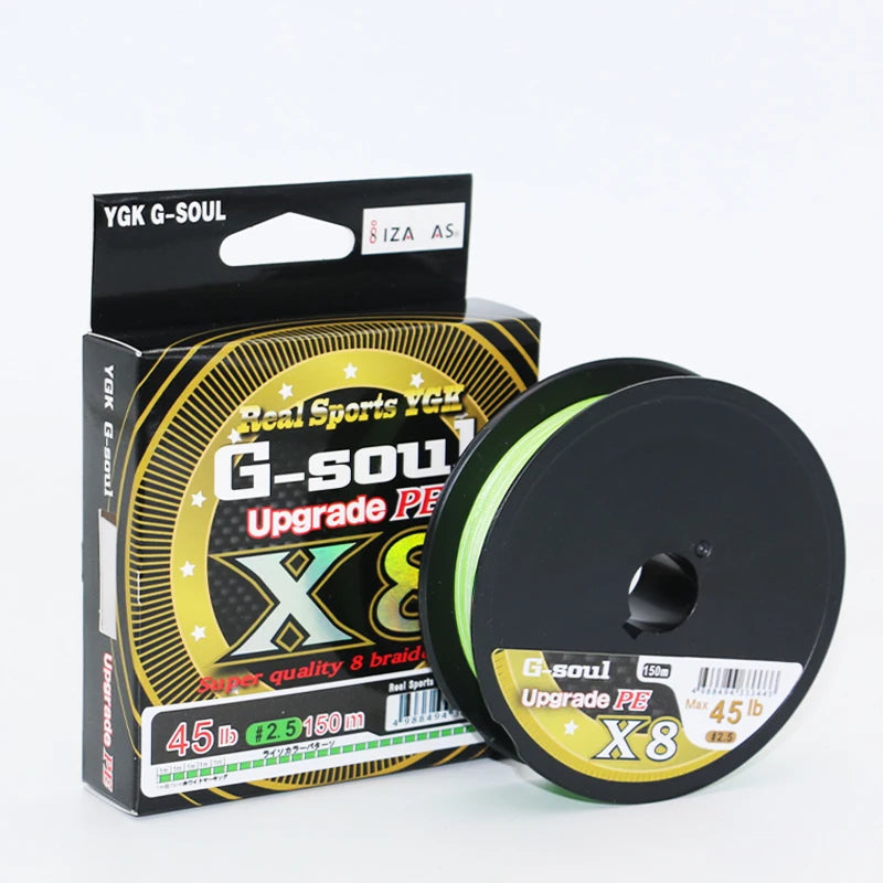 YGKX G SOUL X8 BRAID Upgrade Braid Fishing Line Super Strong 8 Strands Multifilament PE line 150M 200M Made In Japan 14LB-60LB