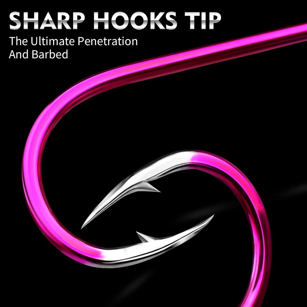 10pcs Lure Sea Fishing Barb Hook Luminous Crooked Mouth Triangular Tooth Fish Hook Sea Fishing Hook