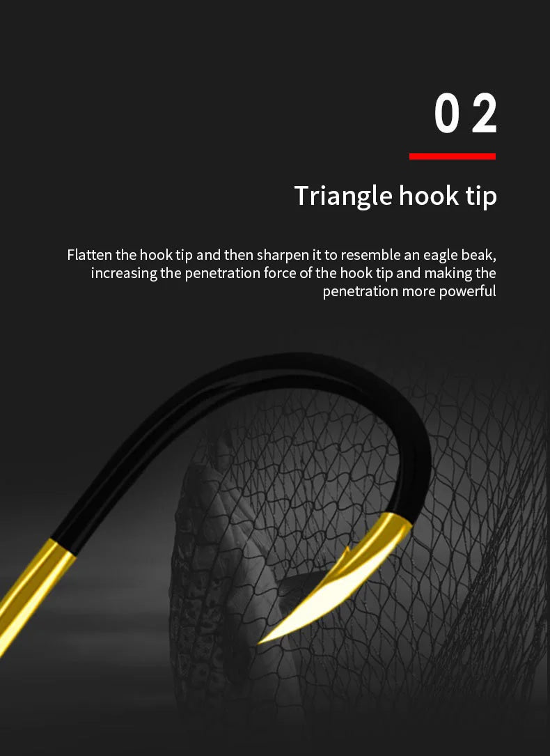 50pcs Fishing Hook Single Fishhook Supplies Lures Carp Fishing Tackle Barbed Colored Tungsten Alloy Fishing Accessories