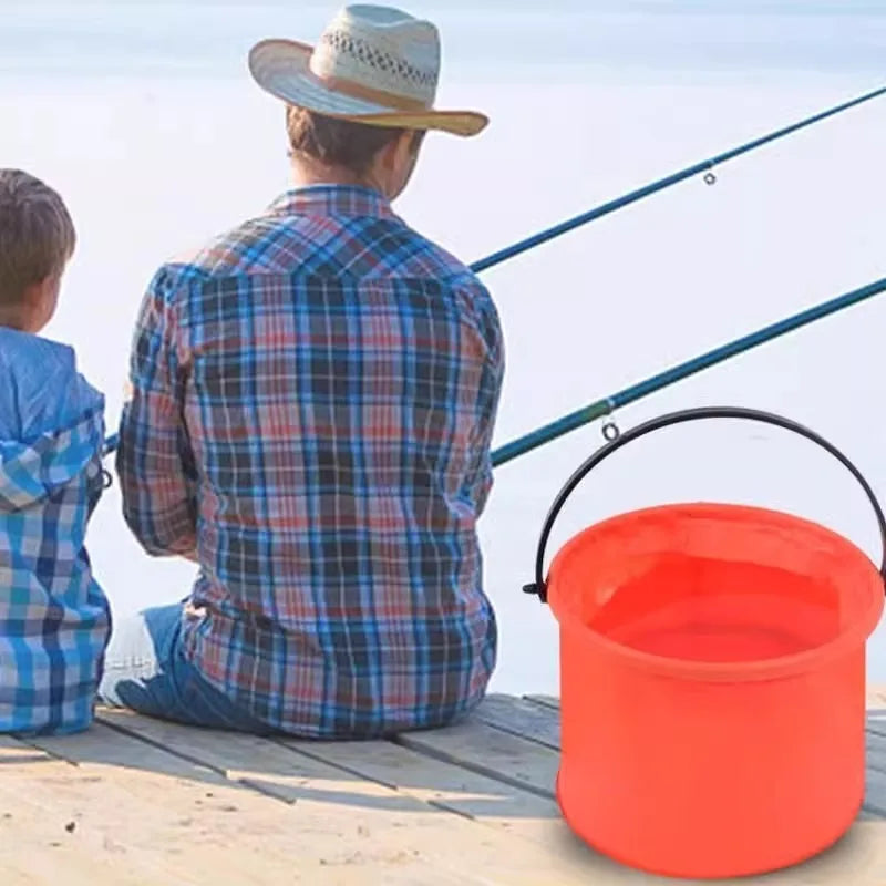 Folding Fishing Bucket Live Fish Box Outdoor Car Wash Bathroom Kitchen Fishing Bait Bucket Folding Bucket Fishing Kit Camping