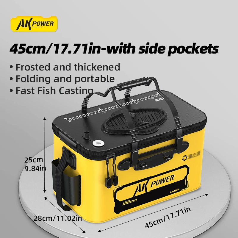 YUZHIYUAN Fishing Bucket Foldable Portable Live Fish Bucket Large Capacity Water Bucket Thickened EVA Material Outdoor Fishing