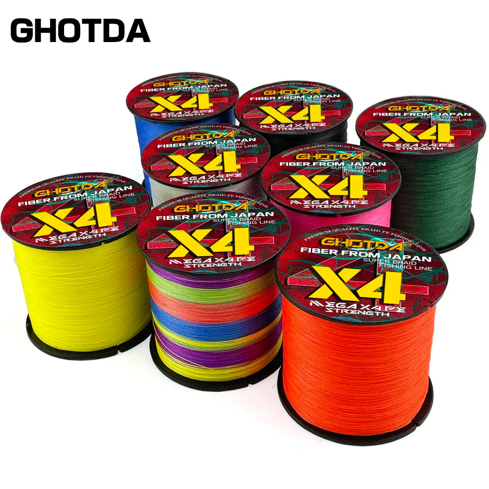 GHOTDA Braided Fishing Line 4 Strands 300M Spinning PE Multifilamento Japa Carp Fly Sea Saltwater Weave Extreme Strong X4 Pesca