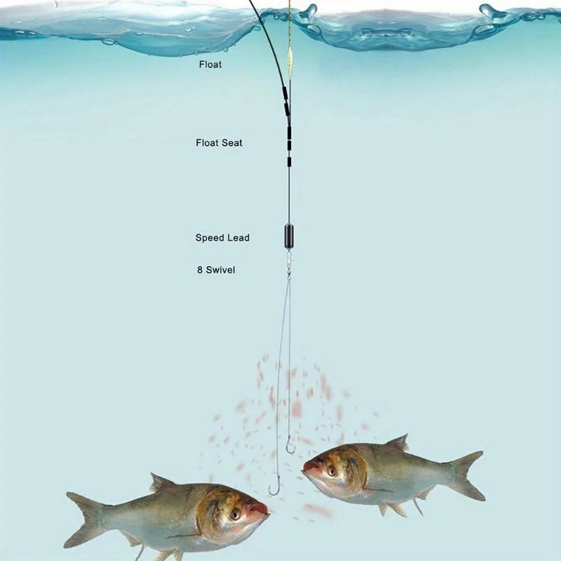 Ackibbik 50pcs Small Size Fishing Hooks With PE Line 3#-12# Pre Tied Fishing Hooks String Hook Sub-line Hook for Carp Fishing