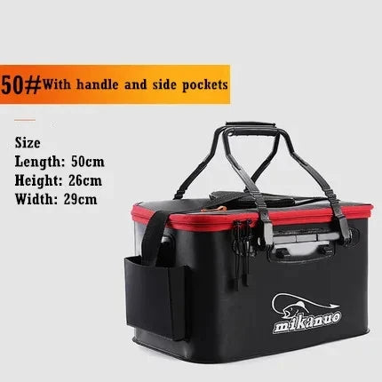 Folding live fish bucket EVA thickened fish bucket portable water tank fishing gear live fish box fishing accessories outdoor