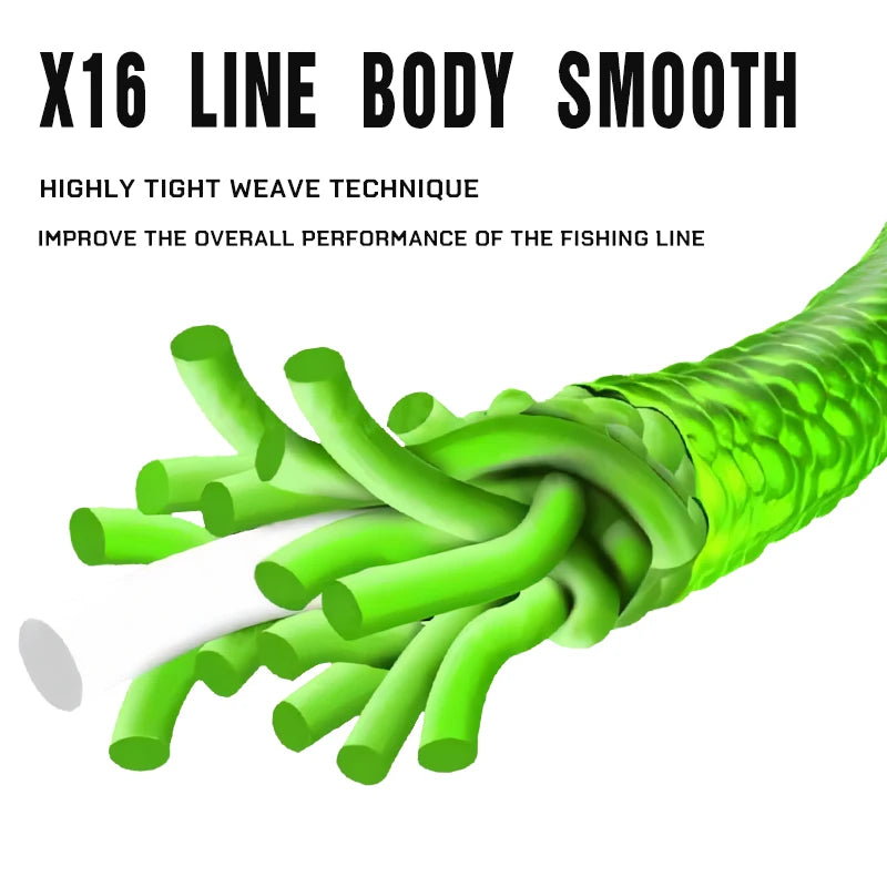 New X16 Strands Fishing Line YGK Ultra 300/500M Braided PE Fishing Strong Fishing Line Multifilament Durable Fishing Line Tool