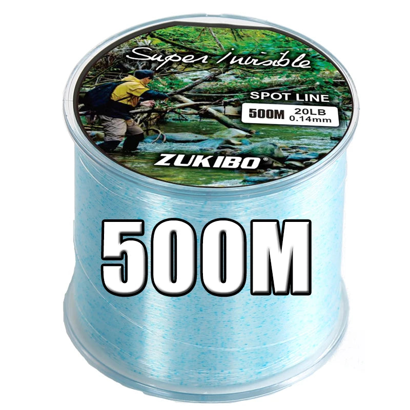 ZUKIBO 3000m Invisible Spotted Fishing Line Japan Super Strong Monofilament Line Fluorocarbon Coated Nylon Fly Sink Line pesca