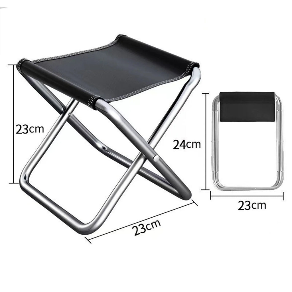 Outdoor Aluminium Alloy Portable Folding Picnic Camping Stool Mini Storage Fishing Chair Ultralight Furniture