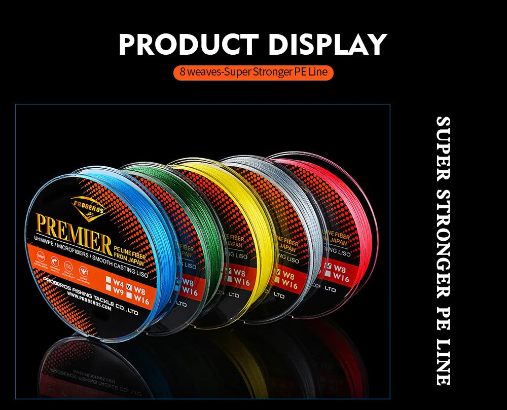 8-Strand Dyneema PE Braided Line 100m Spinning Reel 6LB-120LB 0.1mm-0.6mm PE Fishing Line Less Memory Fishing Accessories