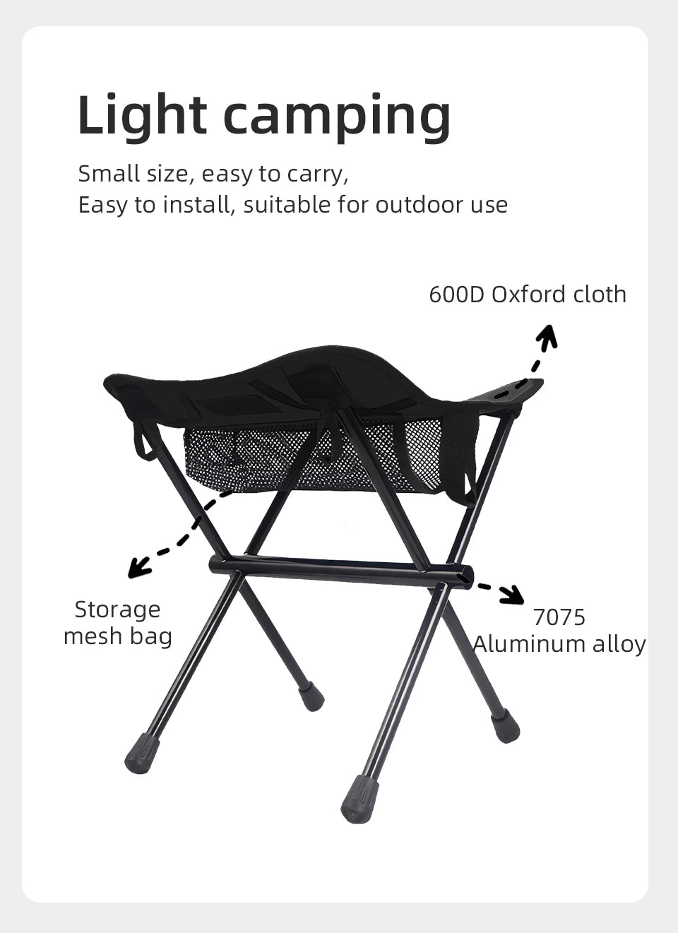 PACOONE Outdoor Portable Folding Stool Aluminum Alloy Minin Storage Chair Camping Fishing Chair Picnic Lightweight Furniture New