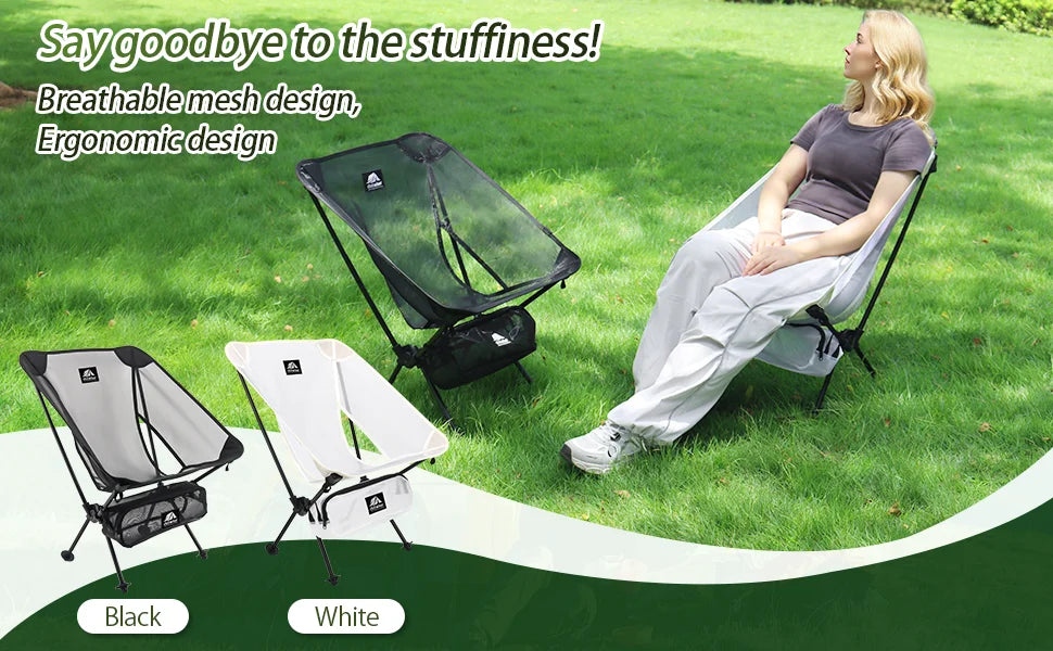 Moon Chair Breathable Outdoor Chair Camping Fishing Chair Mesh Material 7075 Aluminum Alloy Breathable Surface Anti Sinking
