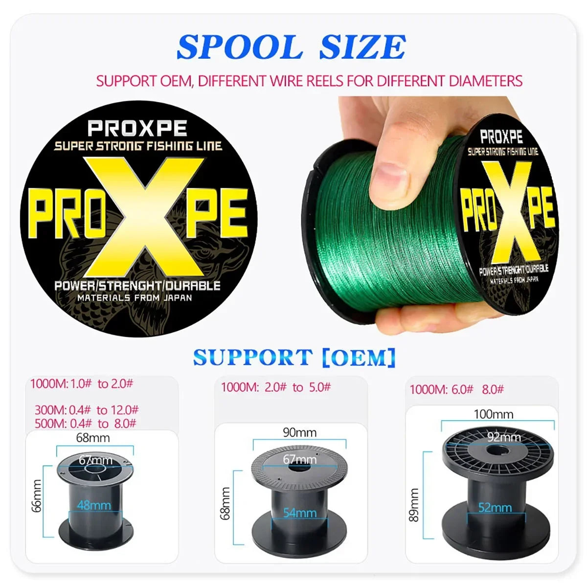 PROXPE 4 Strands Multifilament Braideds PE Fishing Line 100M 300M 500M Japan Smooth Carp Wire Pesca Strong 4X Weave Lines