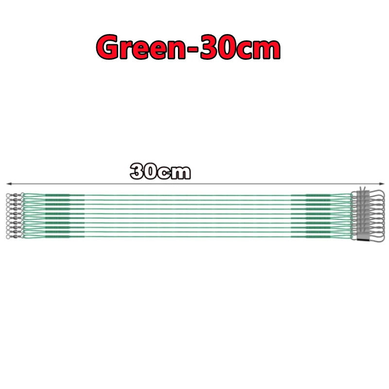 New 100-10PCS Anti Bite Steel Fishing Line 15-30cm Steel Wire Leader With Swivel Fishing Accessory Lead Core Leash Fishing Wire